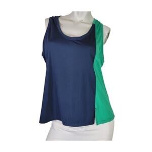 Joy Lab WMS Large Tank Top Athletic Colorblock Blue Green Stretch Summer Gym